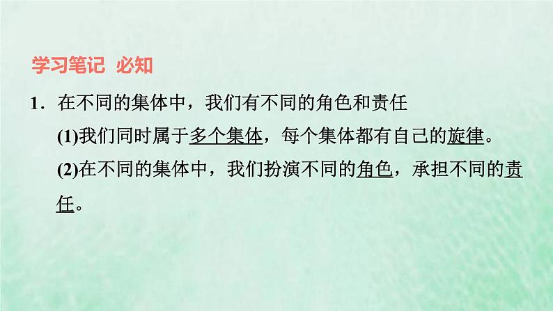 新人教版七年级道德与法治下册第3单元在集体中成长第7课共奏和谐乐章第2框节奏与旋律习题课件04