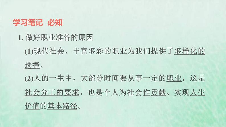 福建专用新人教版九年级道德与法治下册第三单元走向未来的少年第六课我的毕业季第2框多彩的职业课件02