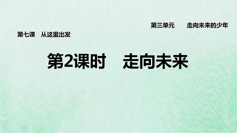 福建专用新人教版九年级道德与法治下册第三单元走向未来的少年第七课从这里出发第2框走向未来课件第1页