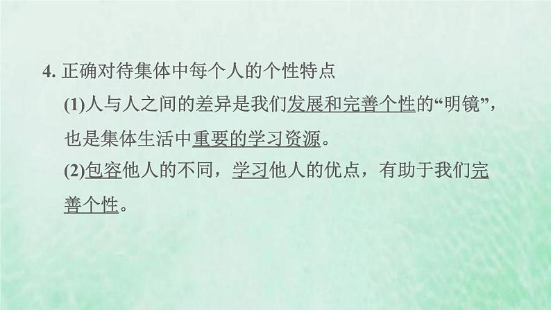 福建专用新人教版七年级道德与法治下册第三单元在集体中成长第六课我和我们第2框集体生活成就我课件05