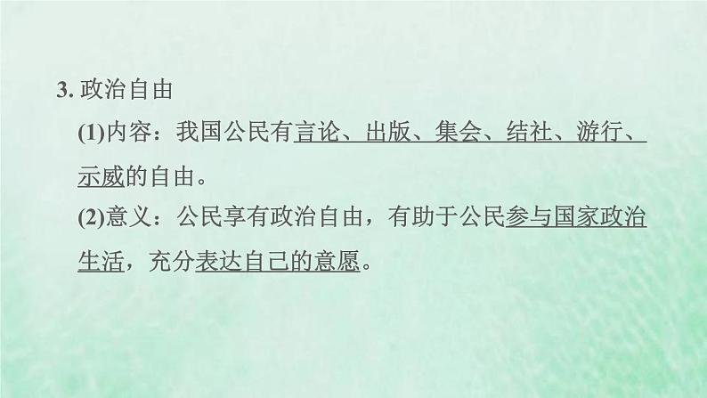 福建专用新人教版八年级道德与法治下册第二单元理解权利义务第三课公民权利第1框公民基本权利课件04