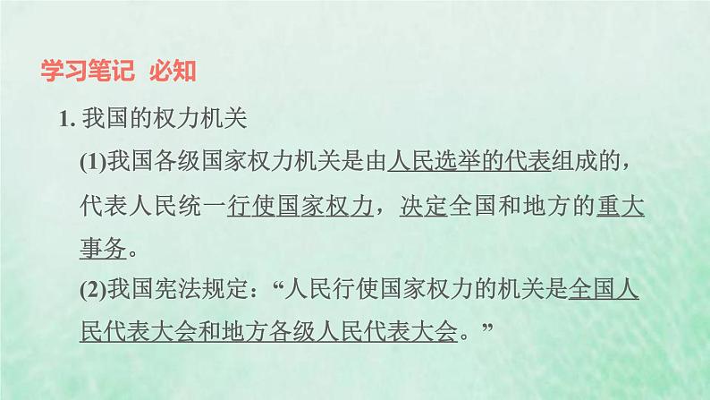 福建专用新人教版八年级道德与法治下册第三单元人民当家作主第六课我国国家机构第1框国家权力机关课件第2页