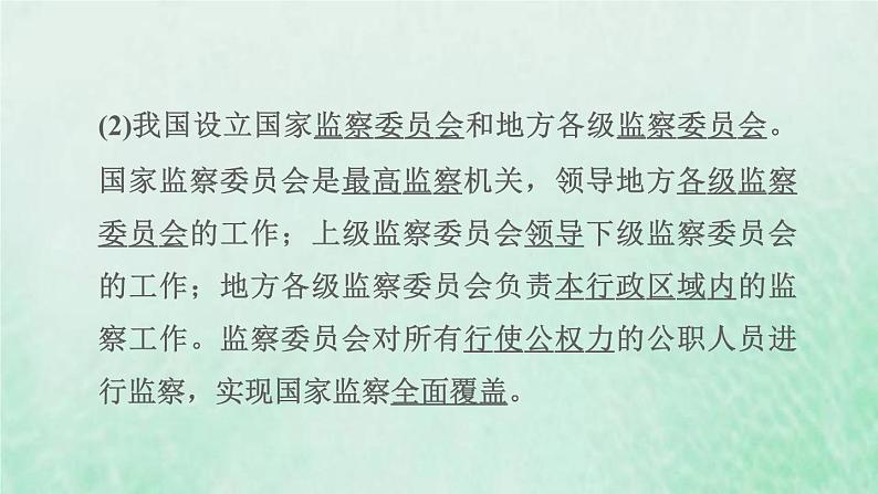 福建专用新人教版八年级道德与法治下册第三单元人民当家作主第六课我国国家机构第4框国家监察机关课件03