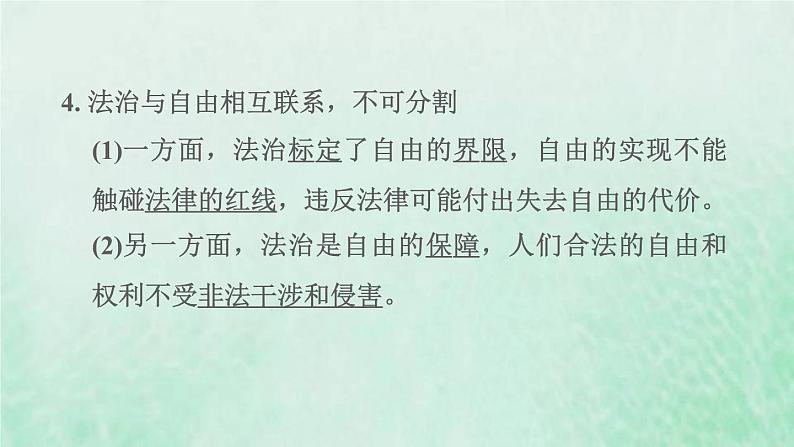 福建专用新人教版八年级道德与法治下册第四单元崇尚法治精神第七课尊重自由平等第1框自由平等的真谛课件05