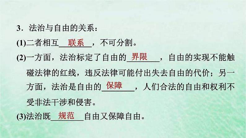 河北专用新人教版八年级道德与法治下册第四单元崇尚法治精神第7课尊重自由平等第1框自由平等的真谛课件06