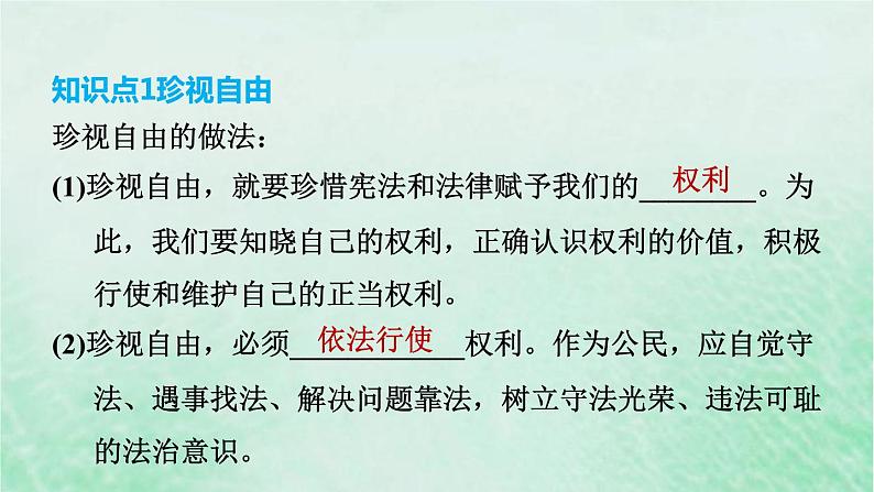 河北专用新人教版八年级道德与法治下册第四单元崇尚法治精神第7课尊重自由平等第2框自由平等的追求课件第4页