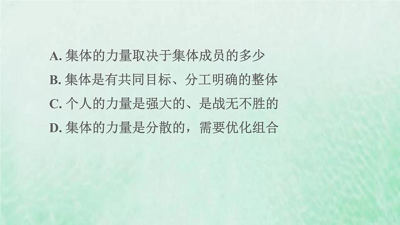 福建专用新人教版七年级道德与法治下册第三单元在集体中成长易错专训课件05