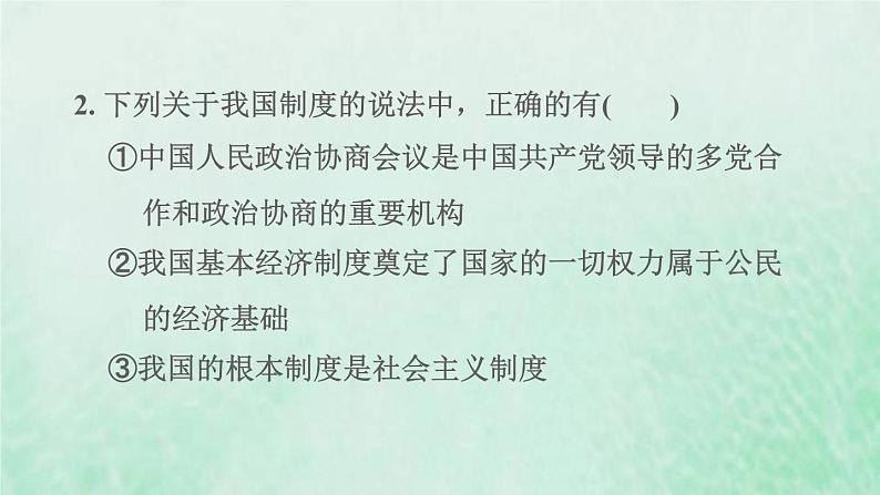 福建专用新人教版八年级道德与法治下册第三单元人民当家作主易错专训课件07