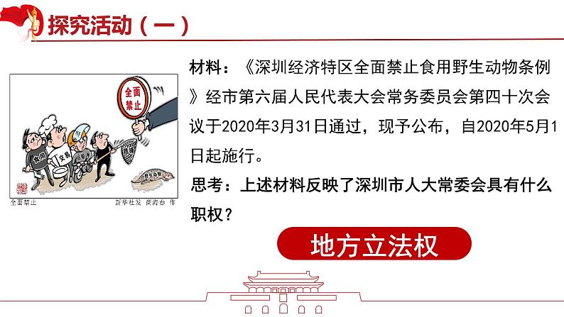 初中 初二 道德与法治八年级下册  《国家权力机关》第二课时 人民代表大会的职权—教学 课件第7页