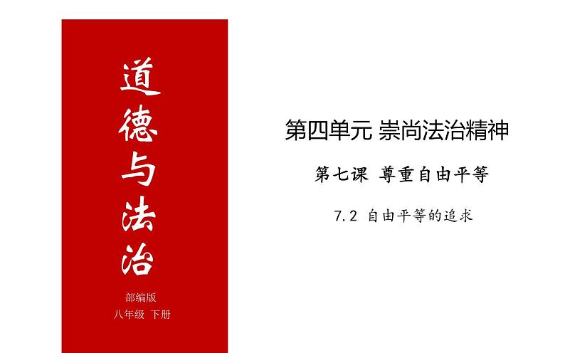 初中 初二 道德与法治八年级下册  《自由平等的追求》  课件第3页