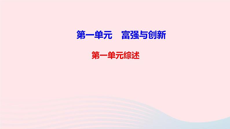 人教版九年级政治上册第1单元富强与创新单元综述课件01