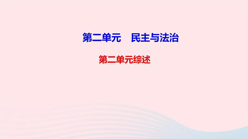 人教版九年级政治上册第2单元民主与法治单元综述课件01