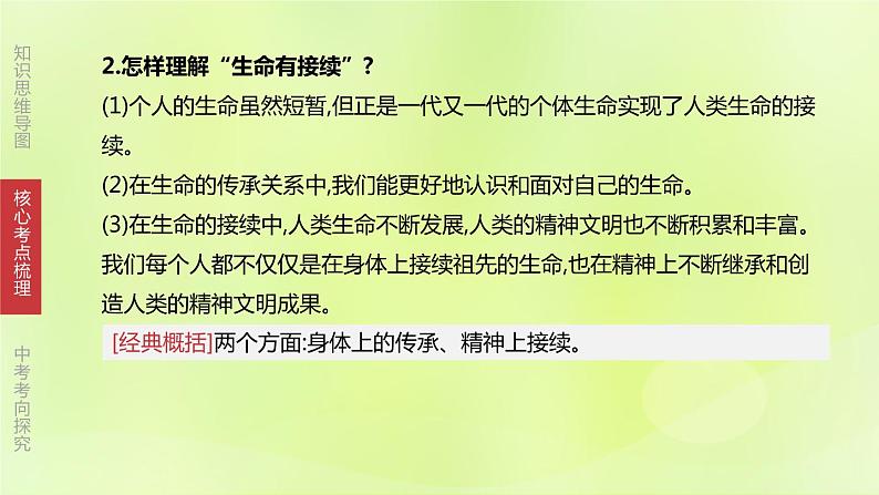 全国版中考政治总复习专题第1部分七年级上册第04课时生命的思考课件第6页