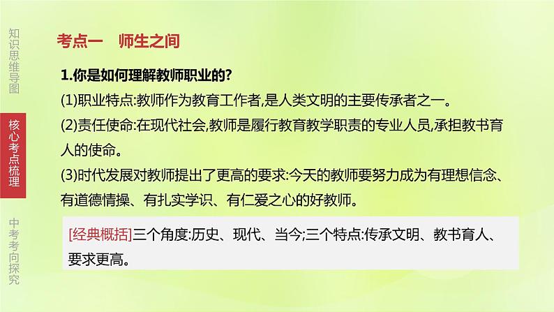 全国版中考政治总复习专题第1部分七年级上册第03课时师长情谊课件第4页