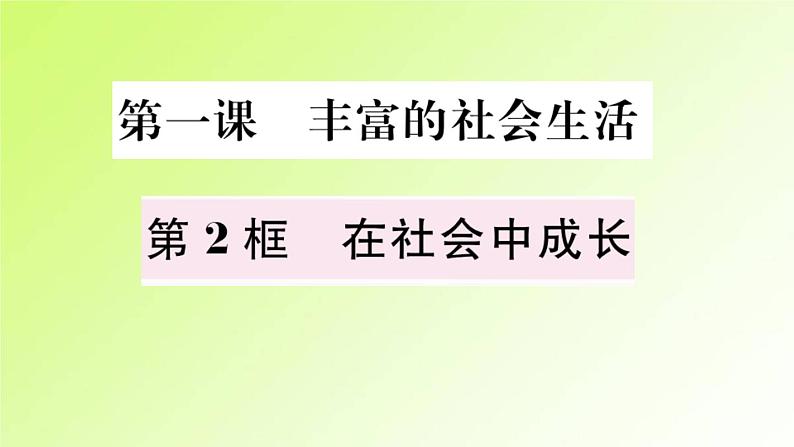 人教版八年级政治上册第1单元走进社会生活第1课丰富的社会生活第2框我与社会作业1课件02