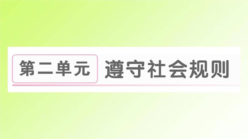 人教版八年级政治上册第2单元遵守社会规则第3课社会生活离不开规则第1框维护秩序作业2课件01