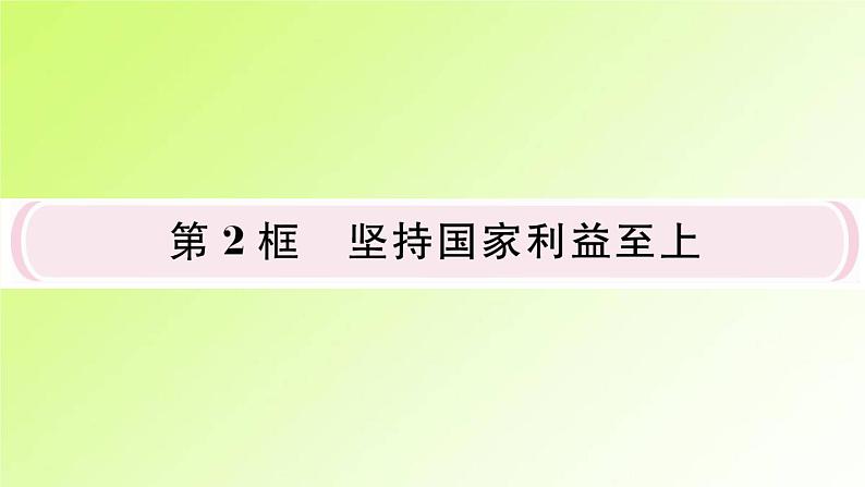 人教版八年级政治上册第4单元维护国家利益第8课国家利益至上第2框坚持国家利益至上作业2课件01