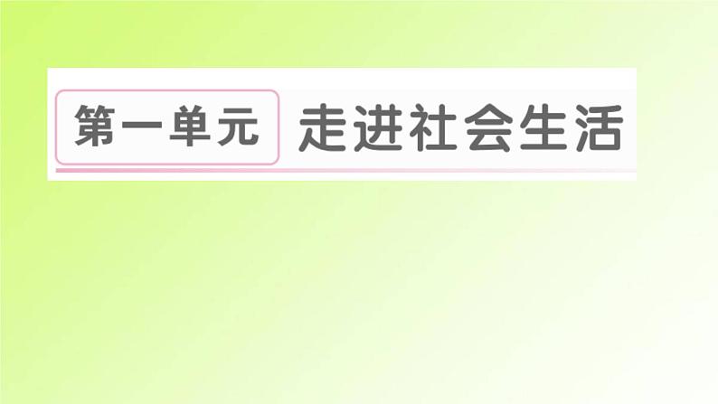 人教版八年级政治上册第1单元走进社会生活单元热点专题作业课件01