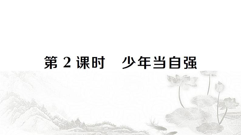 人教版九年级政治下册第3单元走向未来的少年第5课少年的担当第2课时少年当自强作业课件01