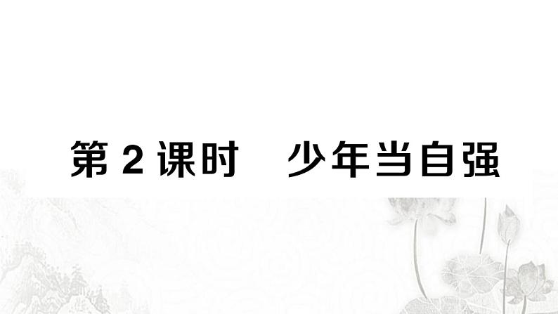 人教版九年级政治下册第3单元走向未来的少年第5课少年的担当第2框少年当自强作业课件第1页