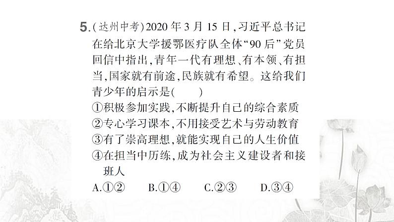 人教版九年级政治下册第3单元走向未来的少年检测卷课件06