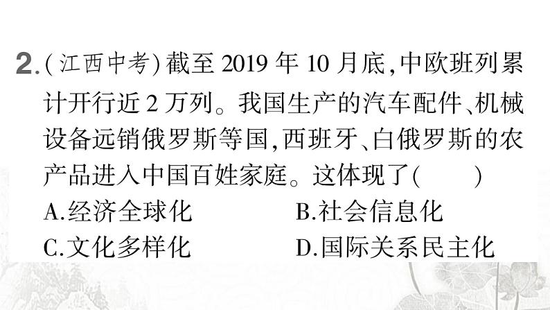 人教版九年级政治下册期中综合检测卷课件第5页