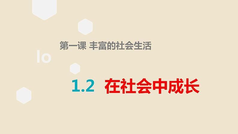 1.2 在社会中成长 课件-2022-2023学年部编版道德与法治八年级上册01