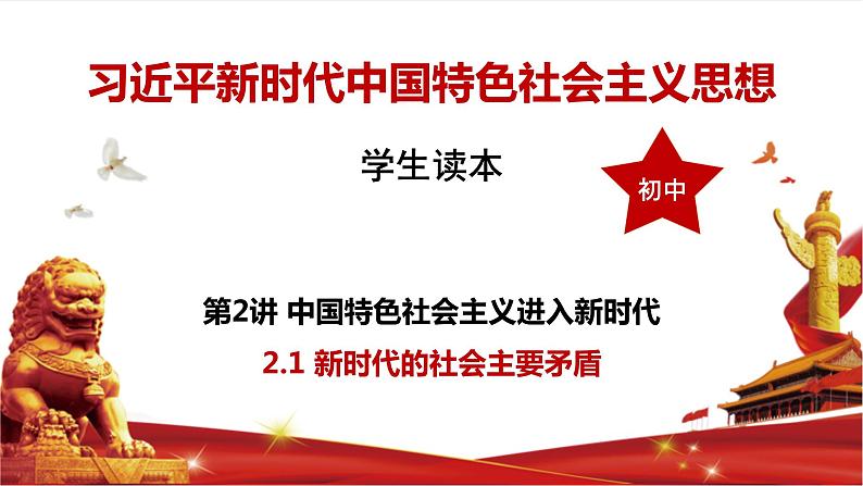 习近平新时代中国特色社会主义思想学生读本2.1《新时代的社会主要矛盾》课件+教案+视频素材01