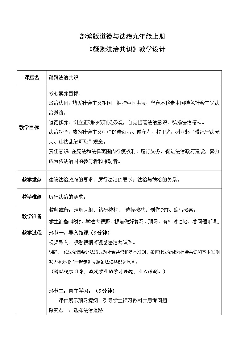 部编版道德与法治九上2.2.2《凝聚法治共识》课件PPT+教案+视频素材01