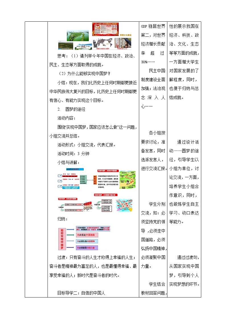 8.2 共圆中国梦 教案-2022-2023学年部编版道德与法治九年级上册02
