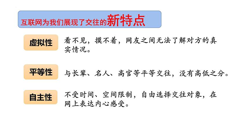 部编版七年级道德与法治上册--5.2 网上交友新时空（课件）06