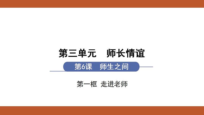 人教版七年级上册道德与法治课件PPT第6课  师生之间 第1框　走近老师01