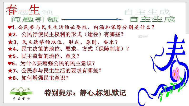 部编版道德与法治九年级上册 3.2 参与民主生活 课件+导学案04