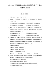 2021-2022学年湖南省永州市冷水滩区七年级（下）期末道德与法治试卷（含答案与解析）