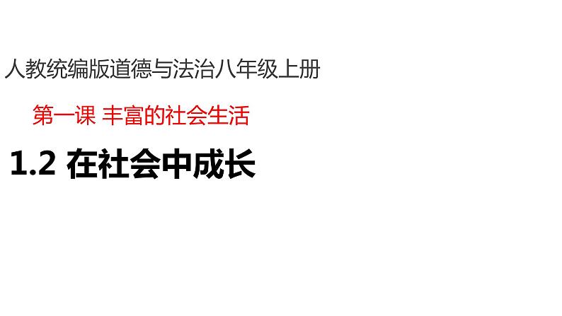 1.2在社会中成长 课件第1页