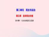 政治人教版九年级上册同步教学课件第2单元民主与法治第3课追求民主价值第1框生活在新型民主国家作业
