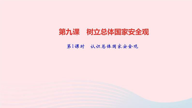 政治人教版八年级上册同步教学课件第4单元维护国家利益第9课树立总体国家安全观第1课时认识总体国家安全观作业01