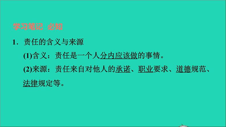 政治人教版八年级上册同步教学课件第3单元勇担社会责任第6课责任与角色同在第1框我对谁负责谁对我负责习题第2页