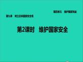 政治人教版八年级上册同步教学课件第4单元维护国家利益第9课树立总体国家安全观第2框维护国家安全习题