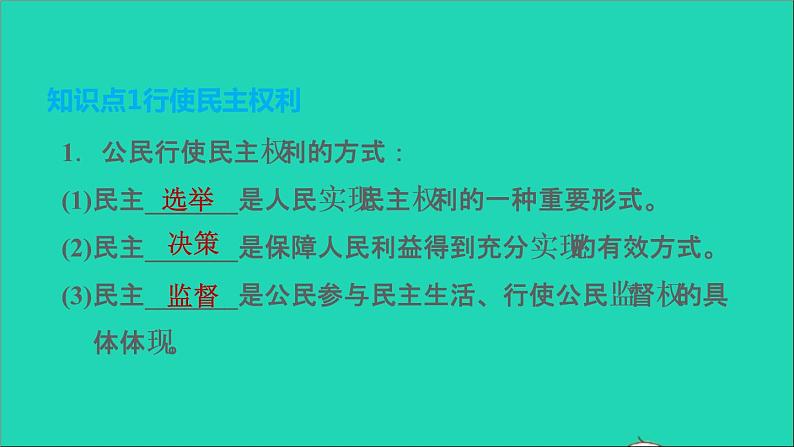 政治人教版九年级上册同步教学课件第2单元民主与法治第3课追求民主价值第2框参与民主生活第4页