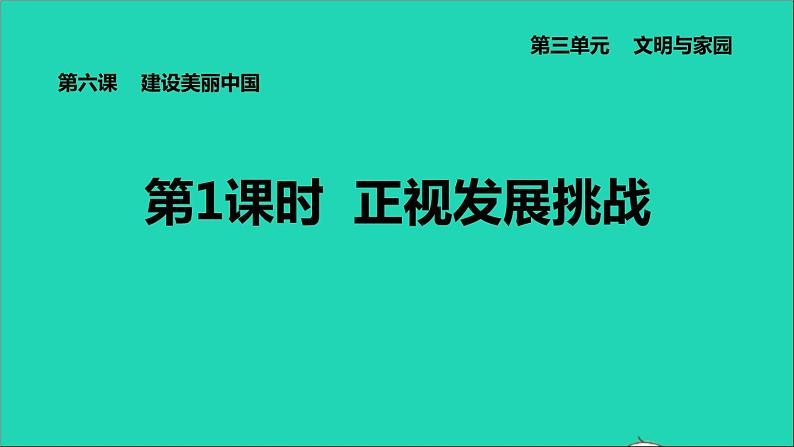 政治人教版九年级上册同步教学课件第3单元文明与家园第6课建设美丽中国第1框正视发展挑战01