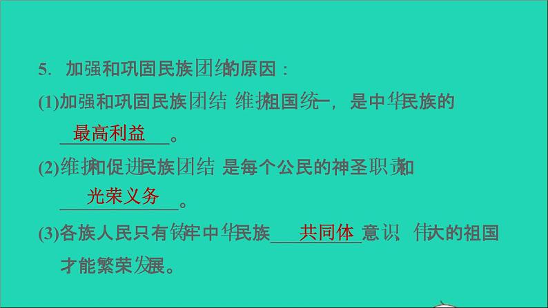 政治人教版九年级上册同步教学课件第4单元和谐与梦想第7课中华一家亲第1框促进民族团结第7页