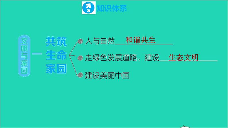 政治人教版九年级上册同步教学课件第3单元文明与家园第6课建设美丽中国复习训练07