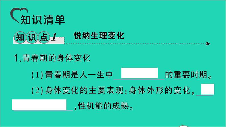 政治人教版七年级下册同步教学课件第1单元青春时光第1课青春的邀约第1框悄悄变化的我作业1第6页