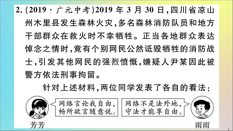 政治人教版八年级下册同步教学课件单元考点精练篇第4单元崇尚法治精神考点精练作业03