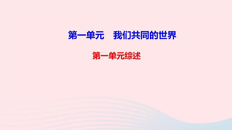 政治人教版九年级下册同步教学课件第1单元我们共同的世界单元综述第1页