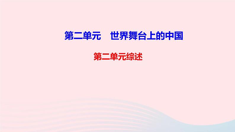 政治人教版九年级下册同步教学课件第2单元世界舞台上的中国单元综述第1页