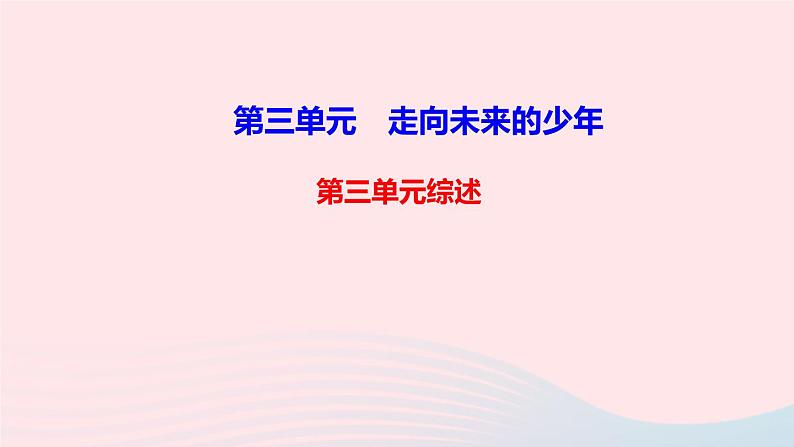 政治人教版九年级下册同步教学课件第3单元走向未来的少年单元综述01