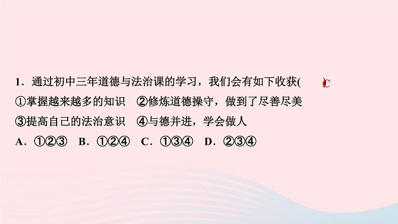 政治人教版九年级下册同步教学课件第3单元走向未来的少年第7课从这里出发作业03