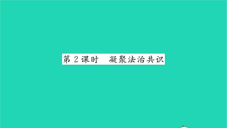 政治人教版九年级上册同步教学课件第2单元民主与法治第4课建设法治中国第2框凝聚法治共识习题01